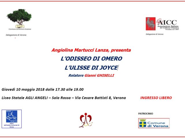 L’ODISSEO DI OMERO L’ULISSE DI JOYCE Relatore Gianni GHISELLI Giovedì 10 maggio 2018 – CLE di Verona news