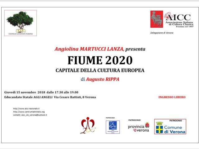 Convegno “FIUME 2020 CAPITALE DELLA CULTURA EUROPEA”- Giovedì 15 novembre 2018 dalle 17.30 alle 19.00 – Cle di Verona news